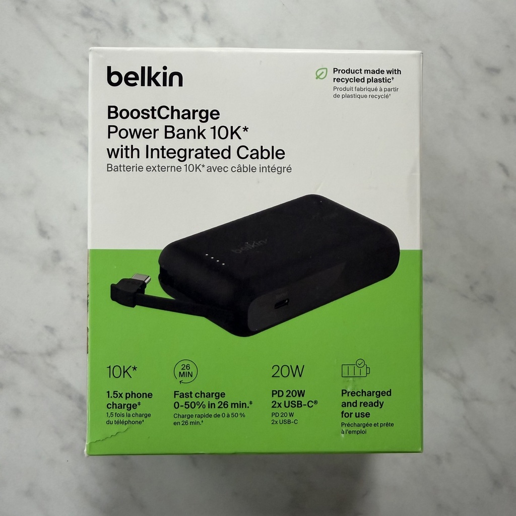 Belkin Boostcharge Power Bank 10K with integrated Cable